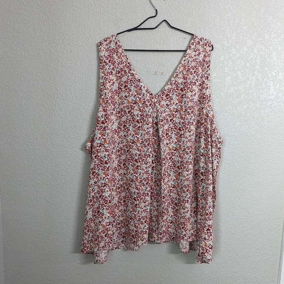 NWT Torrid Floral Challis Stitch Detail Thank Top V-Neck Sleeveless Flowy Fit 6X - Picture 3 of 9